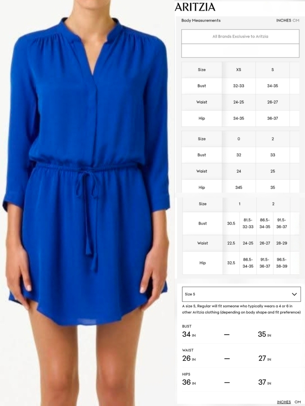 Aritzia T. Babaton Long Sleeve Silk Bennett Dress - Cobalt Blue - Picture 15 of 16